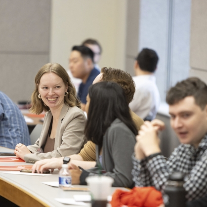 Law students sitting in classroom