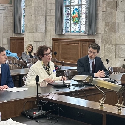 Professor and students testifying in statehouse