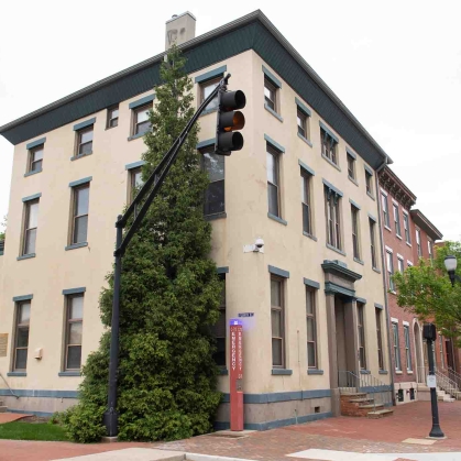 Corner of building on Rutgers Camden campus