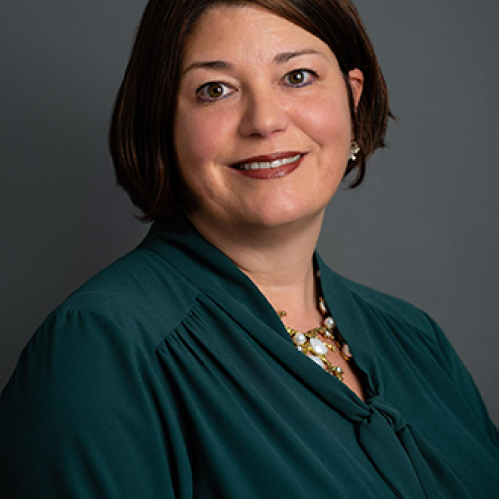 a woman smiling
