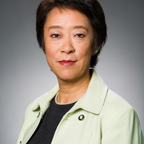 a woman smiling