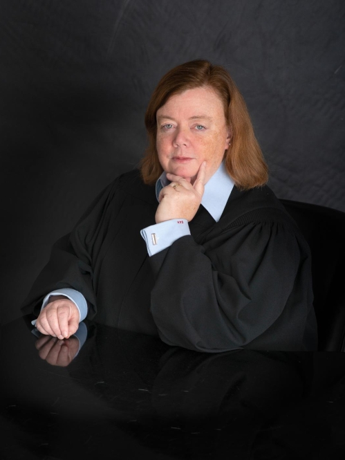a woman smiling