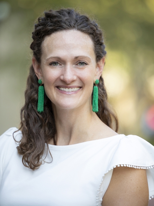 woman smiling outside