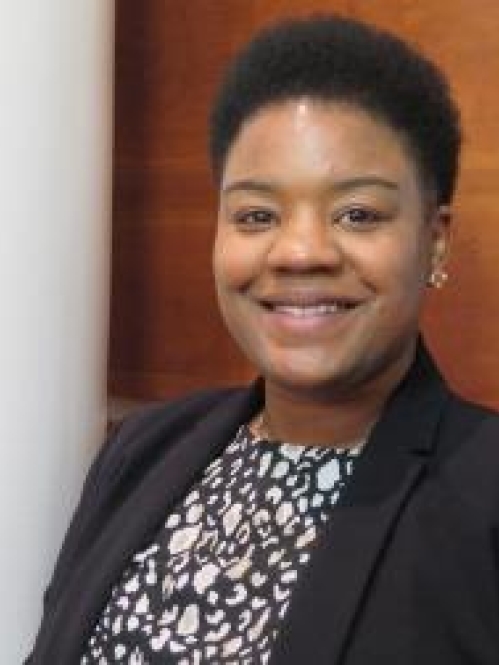 a woman smiling