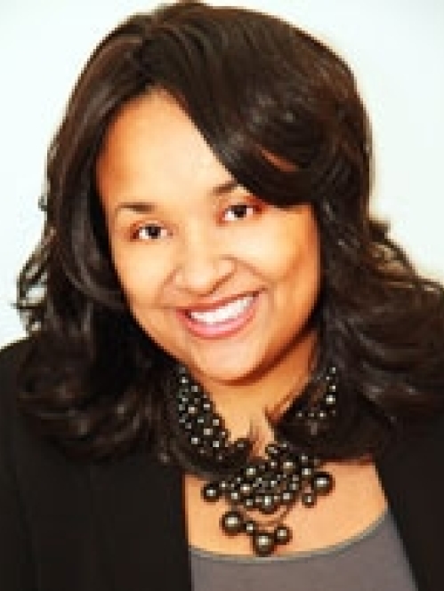 a woman smiling