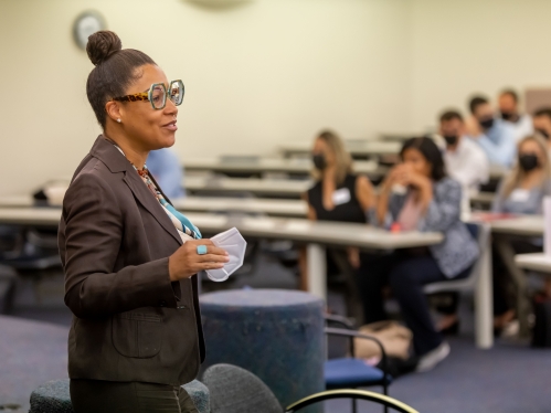 Professor in front of class