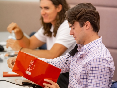 Student studying in class