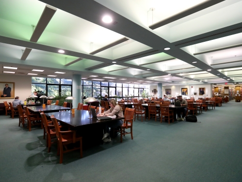 students studying at law library