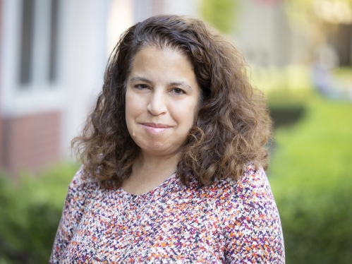 woman smiling outside