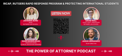 two women and one man in separate circles smiling with text all around and QR code in the middle