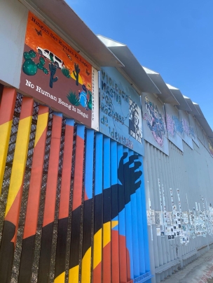 colorful paintings on outdoor wall