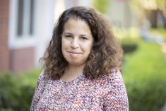 woman smiling outside