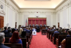 packed courtroom with people