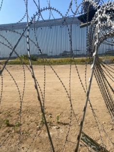 barbed wire and steel fences